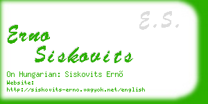 erno siskovits business card