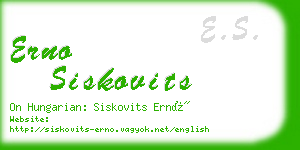 erno siskovits business card